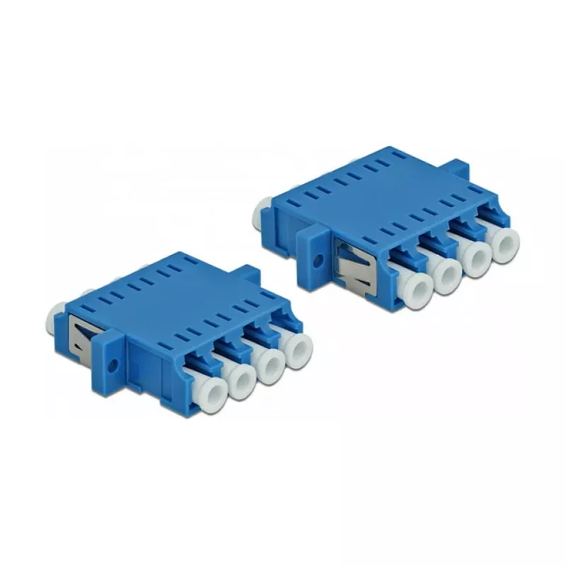 Fibre optic adapter DELOCK LC female to LC female duplex, blue, pack of 2