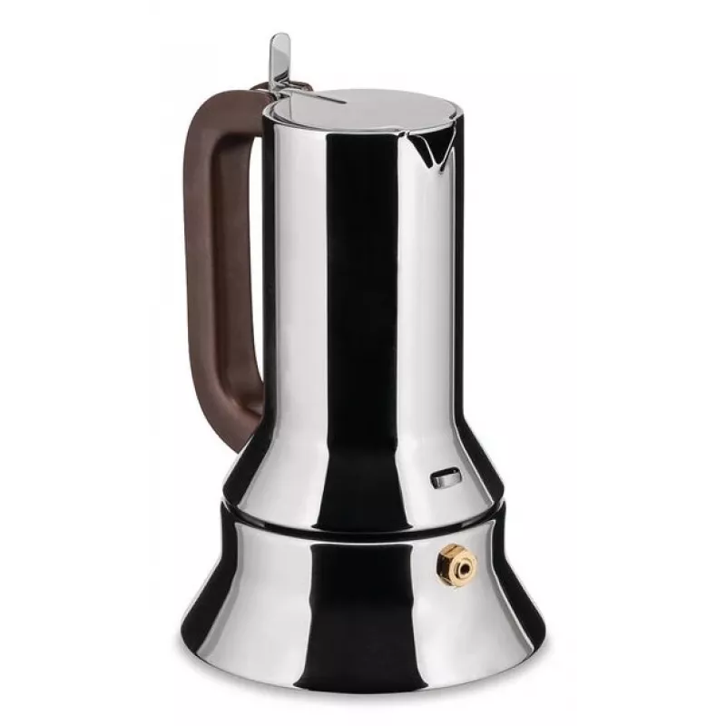 Alessi 9090/3 moka pot, 3 cups, for induction, stainless steel