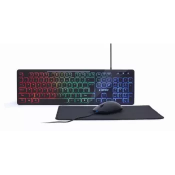 Wired full-size keyboard with mouse Gembird KBS-UML-01 — USB, QWERTY US, 104 keys, black