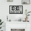 Wall clock GreenBlue GB218 — extra large LCD, weather station, indoor/outdoor temperatures, date display