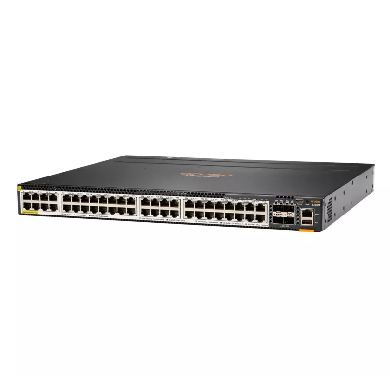 Hewlett Packard Enterprise HPE Aruba 6300M - Switch - L3 - managed - 48 x 100/1000/2,5G/5G (PoE+) + 4 x 1 Gigabit / 10 Gigabit / 25 Gigabit / 50 Gigabit SFP56 (Uplink / Stacking) -