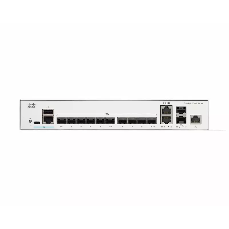 Network switch Cisco Catalyst C1300-12XS Managed L2/L3, 12 x 10Gb SFP+, 240 Gbit/s, 16k MAC, rack-mount, grey