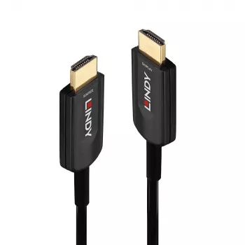 Lindy 20m Fibre Optic Hybrid Ultra High Speed HDMI Cable, 20 m, HDMI Type A (Standard), HDMI Type A (Standard), 48 Gbit/s, Audio Return Channel (ARC), Black