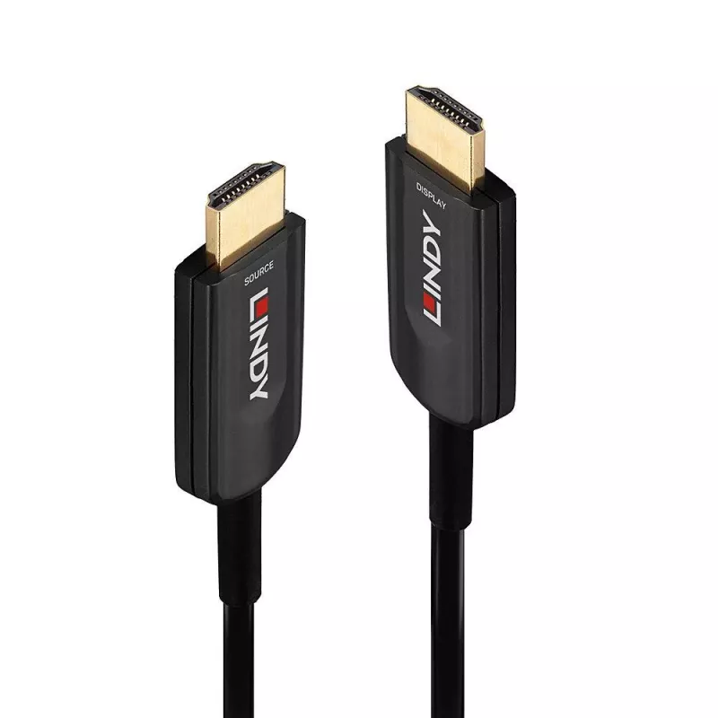 Lindy 20m Fibre Optic Hybrid Ultra High Speed HDMI Cable, 20 m, HDMI Type A (Standard), HDMI Type A (Standard), 48 Gbit/s, Audio Return Channel (ARC), Black