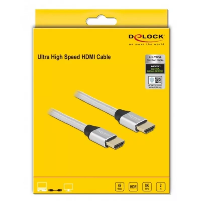 HDMI Cable DeLOCK Ultra High Speed 48 Gbps 8K 60 Hz 2 m