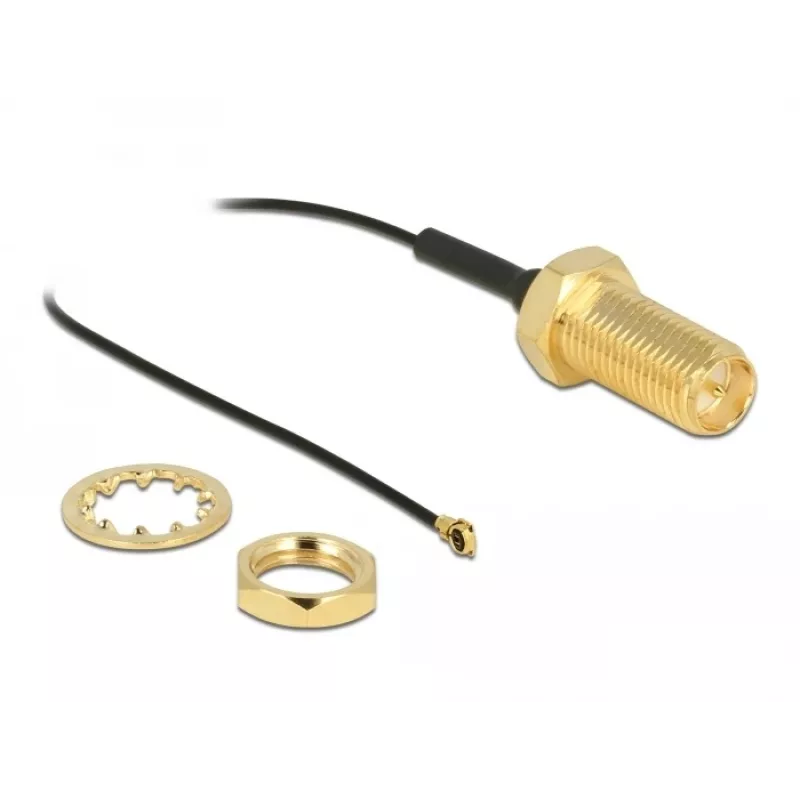 Antenna Cable DeLOCK RP-SMA jack bulkhead to I-PEX MHF 4 plug 0.81 35 cm