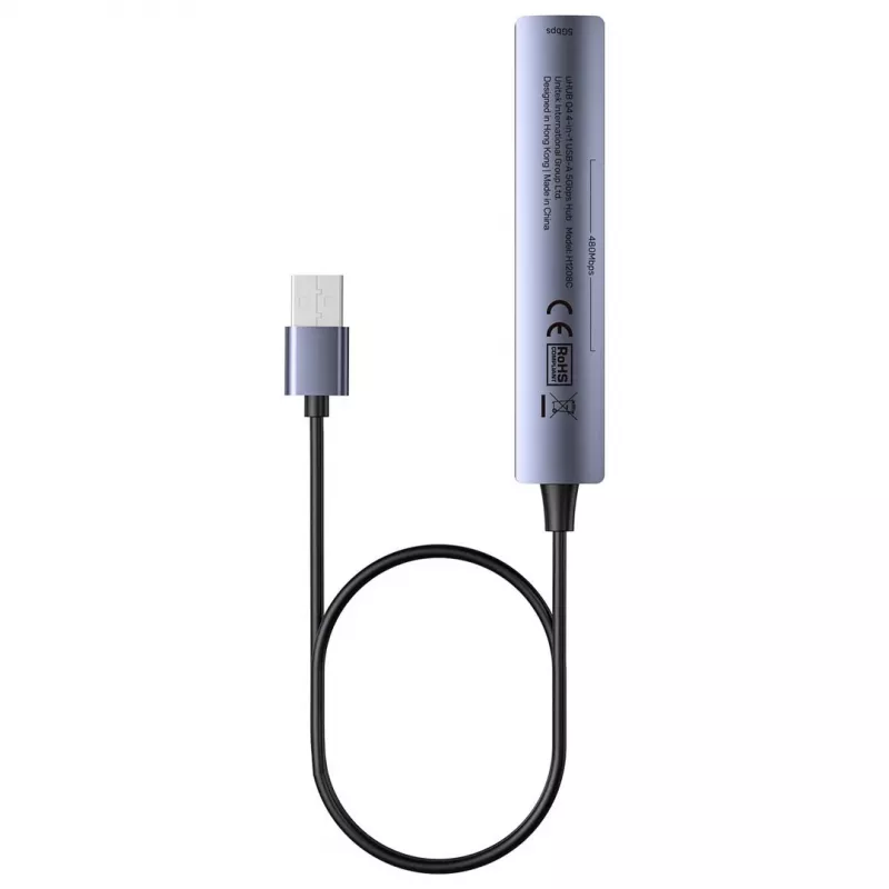 USB hub Unitek H1208CGY01 — 4-port USB 3.0 (5 Gbps), backwards compatible with USB 2.0, aluminium