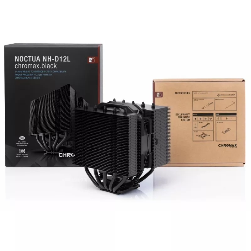 Air cooler Noctua NH-D12L 12 cm Aluminium Black 450-2000 RPM 18.8-22.6 dB