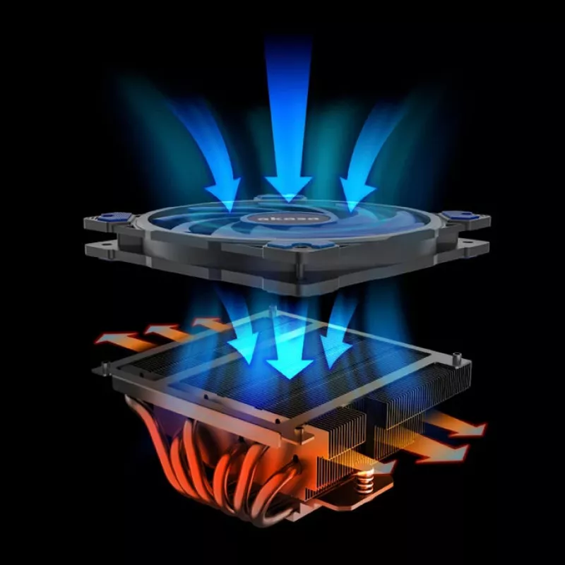 Akasa ALUCIA H6LS M2 CPU Cooler - 120 mm black Blue (AK-CC4030HP01)