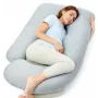 Momcozy PP102 U-shaped pregnancy pillow, light grey cooling fabric