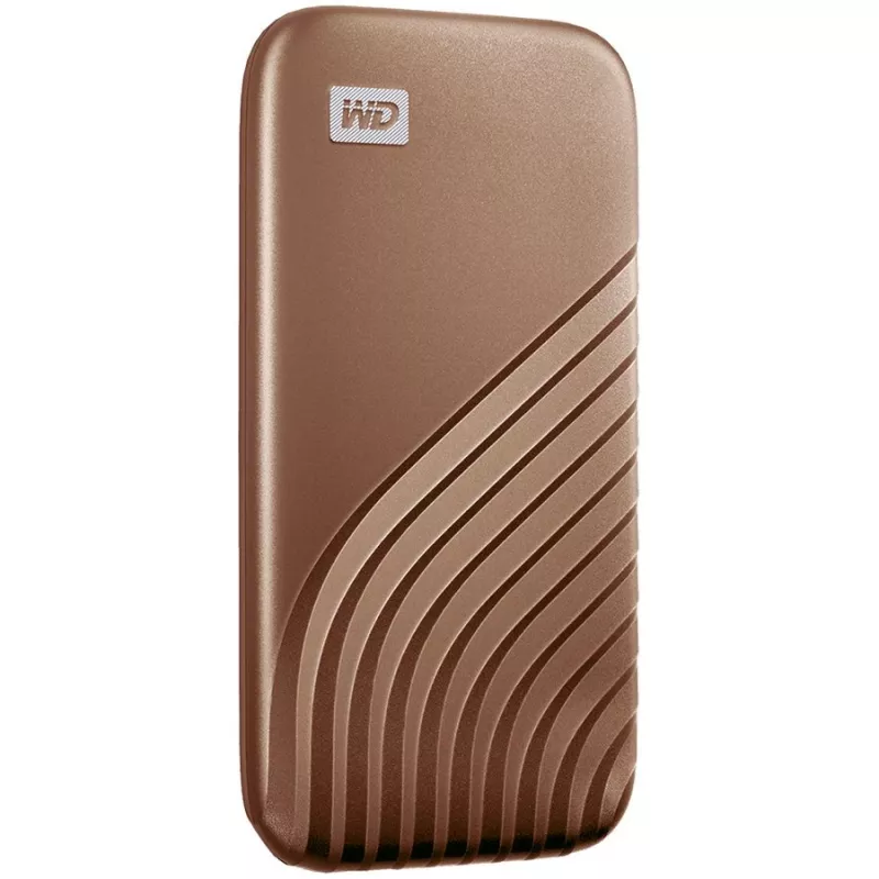 WD My Passport SSD WDBAGF0010BGD - SSD - verschlüsselt - 1 TB - extern (tragbar) - USB 3.2 Gen 2 (USB-C Steckverbinder) - 256-Bit-AES - Gold
