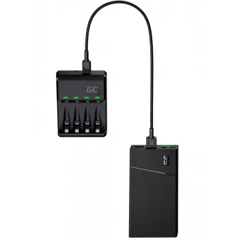 Battery charger Green Cell GC VitalCharger with 4× AA 2000mAh NiMH batteries