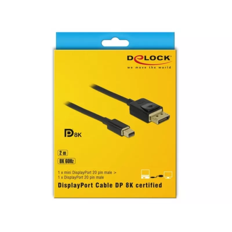 DeLOCK - DisplayPort-Cable - DisplayPort (M) to Mini DisplayPort (M) - 2 m - Black - 8K Support