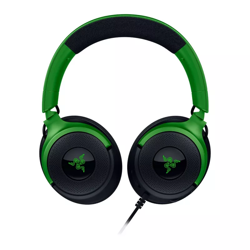 Wired gaming headset Razer Kraken V4 X — supra-aural, 20–20000 Hz, 1.8 m cable, 310 g, black/green