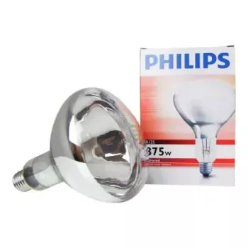 Infrared lamp Philips BR125 IR 375W E27 230-250V — 375 W infrared heat bulb, E27 fitting, 230–250 V