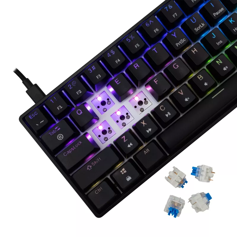 Mechanical Keyboard White Shark Shinobi-2 Blue Switch Black US layout
