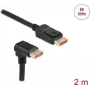 DisplayPort cable DeLOCK 8K 60 Hz 2 m male straight to 90° downwards angled