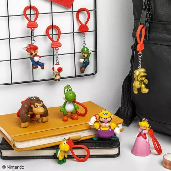 Backpack Buddies keychain set Paladone Super Mario CDU of 24 pcs – assorted characters, collectible accessories
