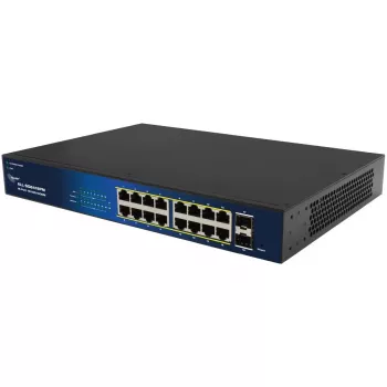 ALLNET 16+2P PoE Switch ALL-SG8418PM — 18-port Gigabit, 16 PoE ports, 2 uplink ports