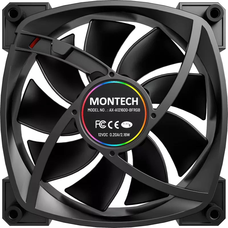 MONTECH AX120 120mm ARGB 3-Pack Case Fans - Black