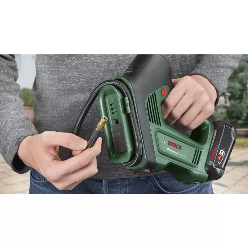 Electric air pump Bosch Universal Pump 18V — 10.3 bar, 30 l/min, Li‑Ion battery