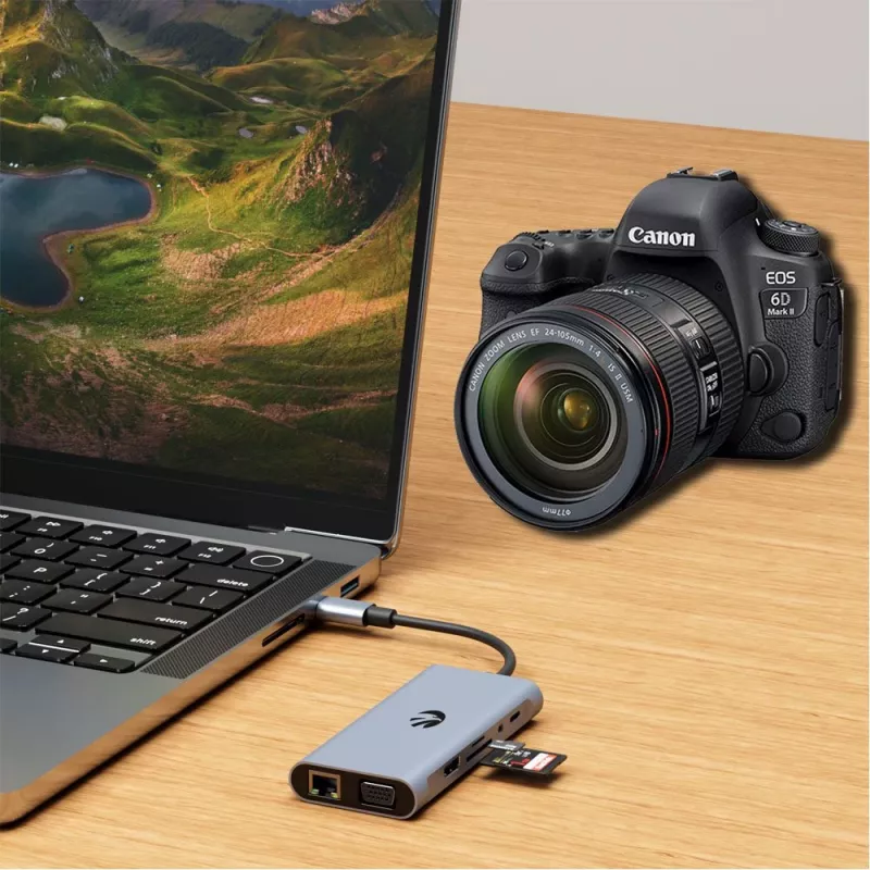 USB-C 11-in-1 adapter Hawk HW-HUB1101 — multiport hub with 11 ports