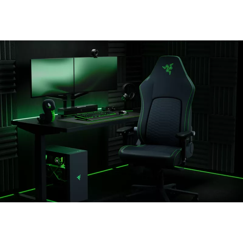 Razer Ergonomic Gaming Chair with Breathable Comfort | Iskur V2 NewGen | Black/Green