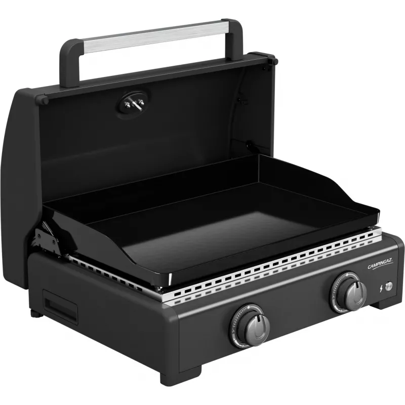Gas Plancha Campingaz Onyx 2 2217205 — 2-burner plancha with cast-iron cooking surface