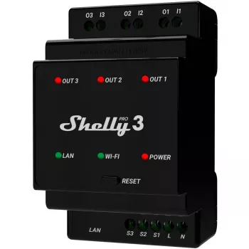 Shelly Pro 3 DIN Rail WiFi/LAN/Bluetooth Relay Switch