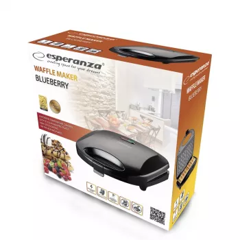 Waffle Iron Esperanza EKT008 2 Waffles 1000 W Black