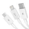 USB cable Baseus SUP0003529 — USB 3.2 Gen 1 (3.1 Gen 1), 1 m, USB-A to USB-C / Micro USB-A / Lightning, White