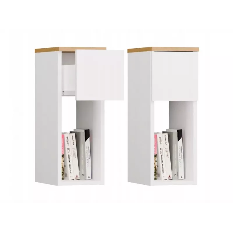 GALAX 20/1S WHITE/ARTISAN BEDSIDE TABLE