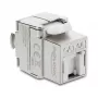 Keystone module DELOCK RJ45 to LSA Cat.6A shielded tool-free, flat, silver/white, with dust cap