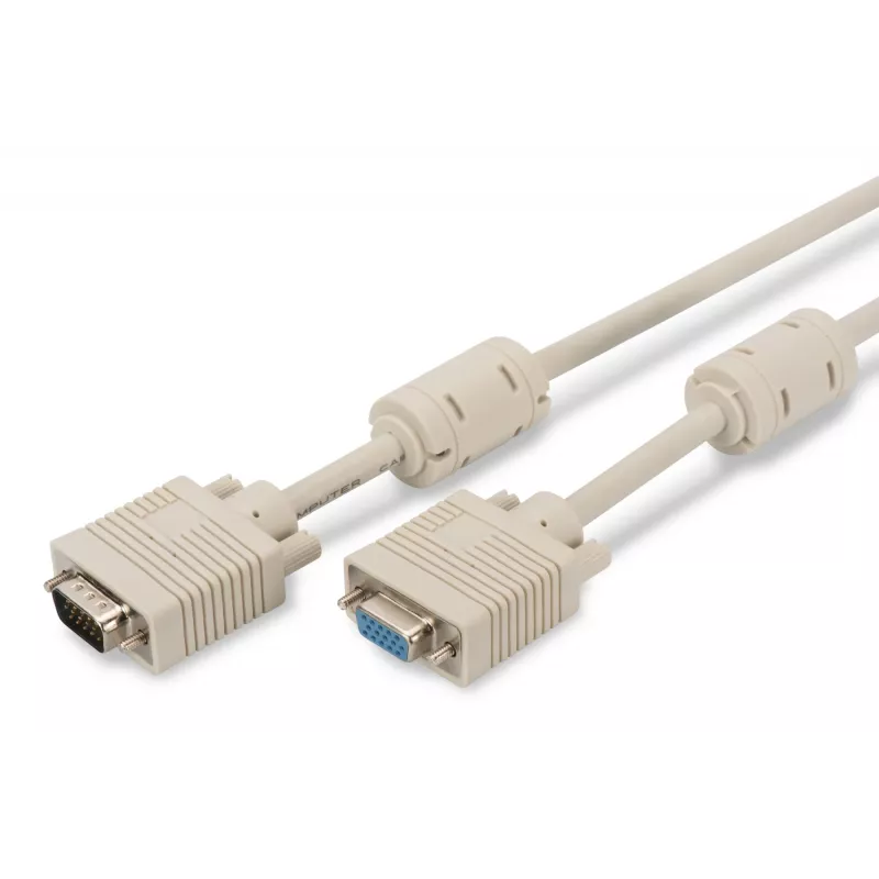 VGA monitor extension cable DIGITUS AK-310203-030-E — 3 m, VGA (D-Sub) to VGA (D-Sub), 3Coax+7-wire, beige