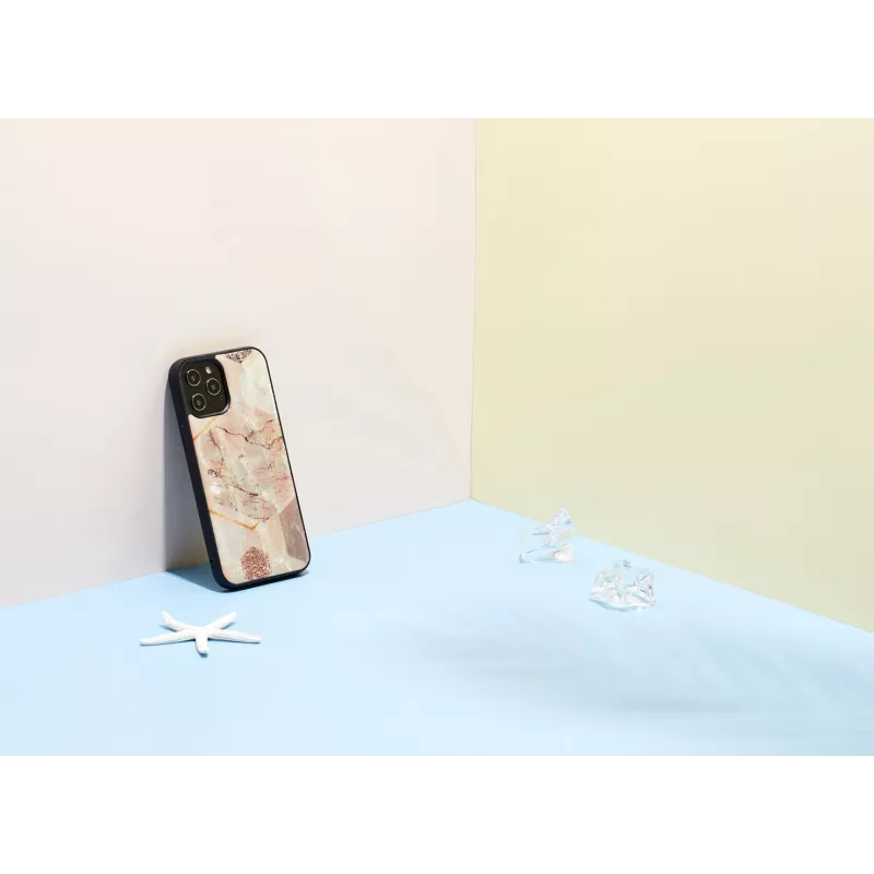 Protective phone case iKins for Apple iPhone 12 Pro Max — pink marble pattern