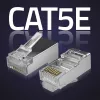 Modular RJ45 connector QOLTEC 54554 CAT5e FTP, 100 pcs, silver, plastic, 11×22×18 mm