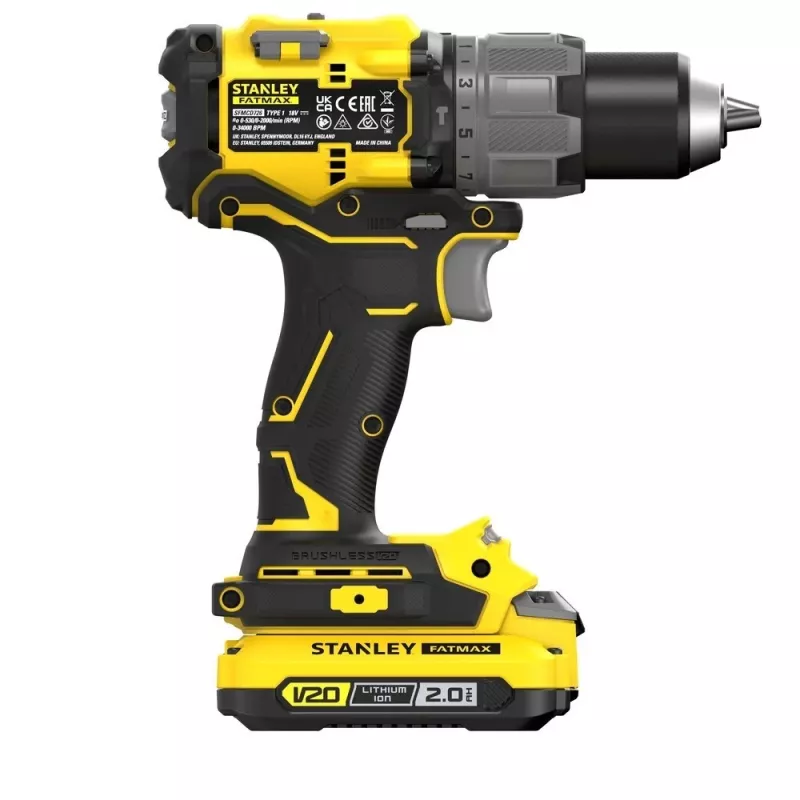 Cordless drill driver STANLEY FatMax V20 SFMCD726D2K 18V, 2x 2Ah Li-Ion, 80 Nm, 2-speed, LED