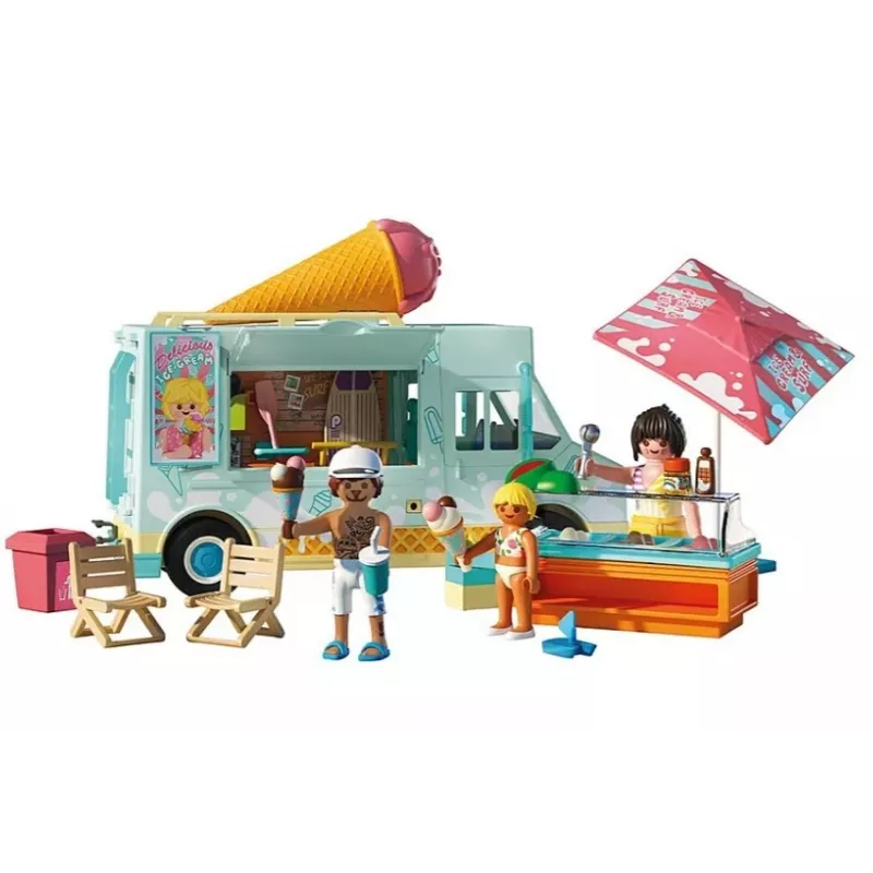 PLAYMOBIL Playset Ice Cream Van & Surf Shop 71904 with Figures