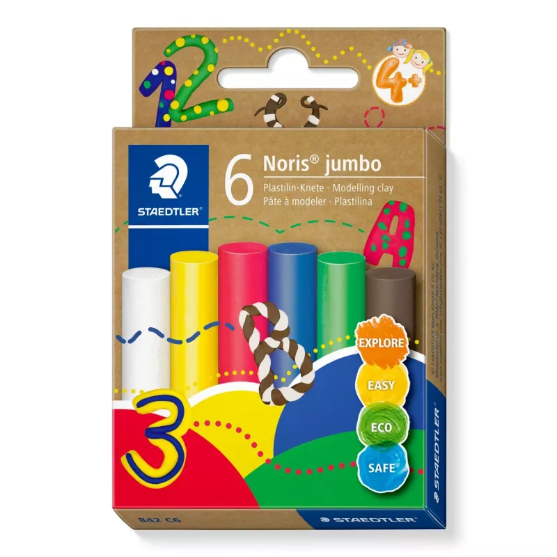 Modeling clay FIMO Noris Jumbo 842 C6 — non-toxic, easy to mold, standard size