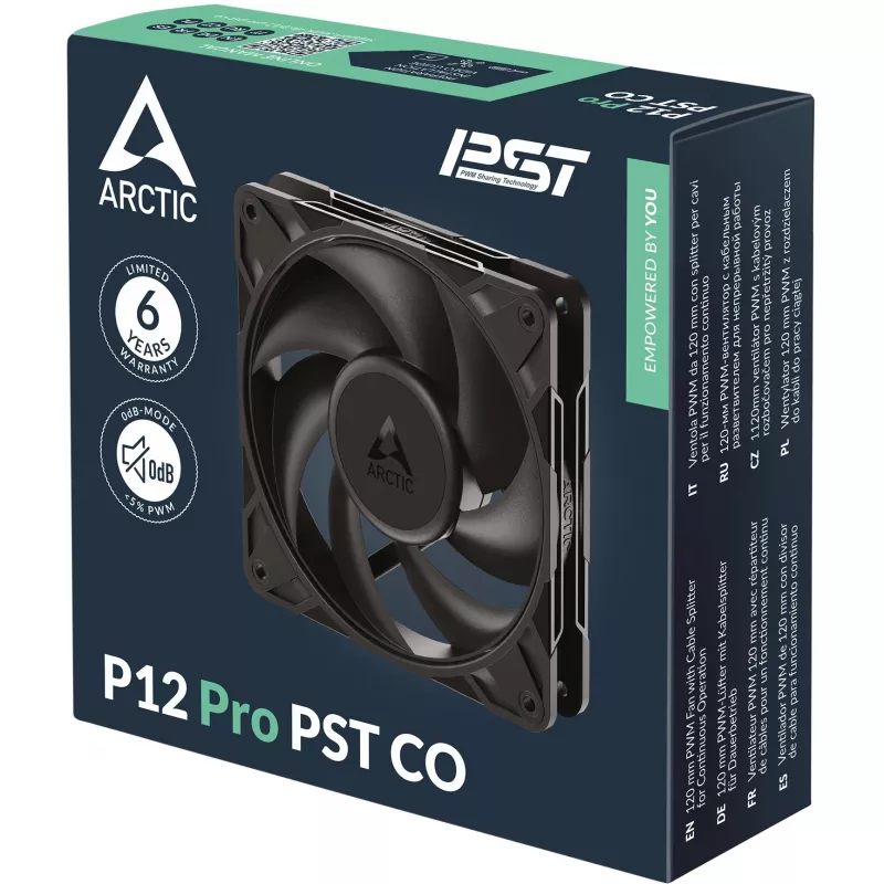 ARCTIC Freezer P12 Pro PST CO - 120 mm PWM Fan with Cable Splitter for Continuous Operation