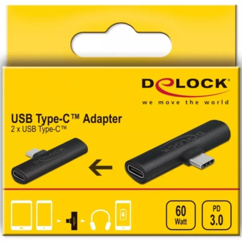 Adapter USB Type-C to 2 x USB Type-C PD DeLOCK 64114