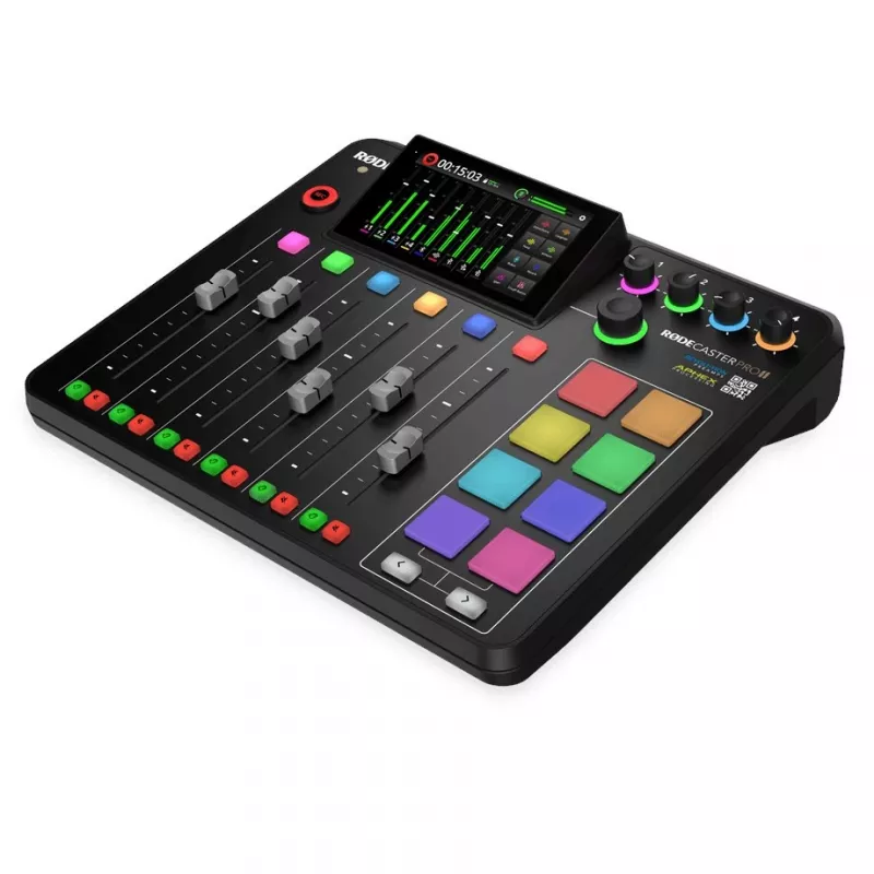 Studio controller RØDE Caster Pro II Black — 4 XLR/TRS combo, 4 headphone outputs, 8 pads, touchscreen, Wi‑Fi, Bluetooth, USB‑C