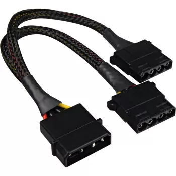 Sharkoon SATA Y power adapter 4P Molex 0.15m bk - Digital/Data - power supply