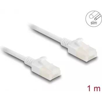 Network Cable DeLOCK RJ45 Cat.6A plug to plug 1m white