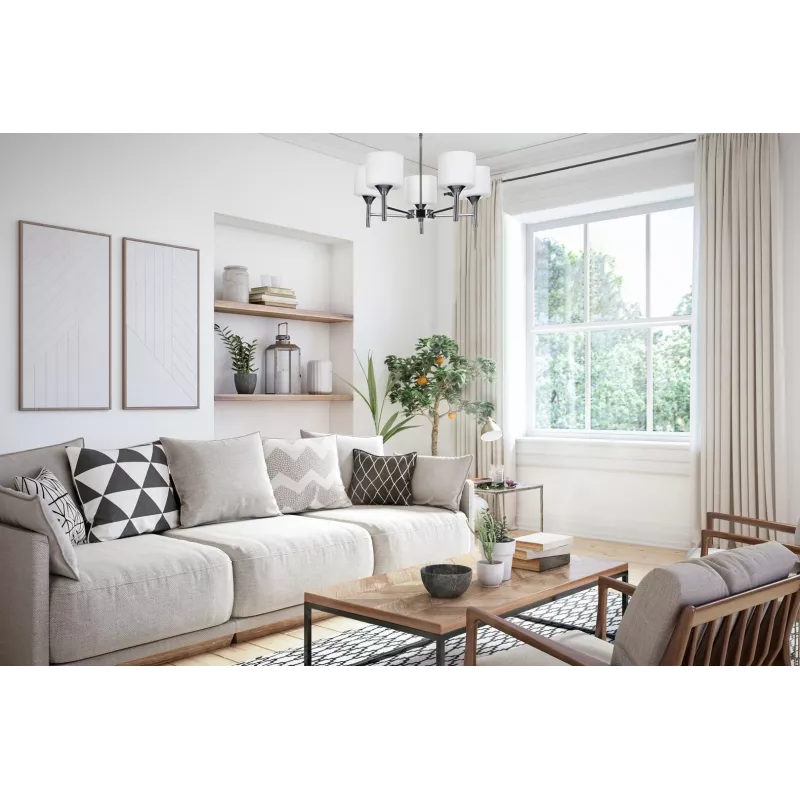 Classic chandelier pendant ceiling lamp Activejet MIRA Chrome 5xE27 for living room