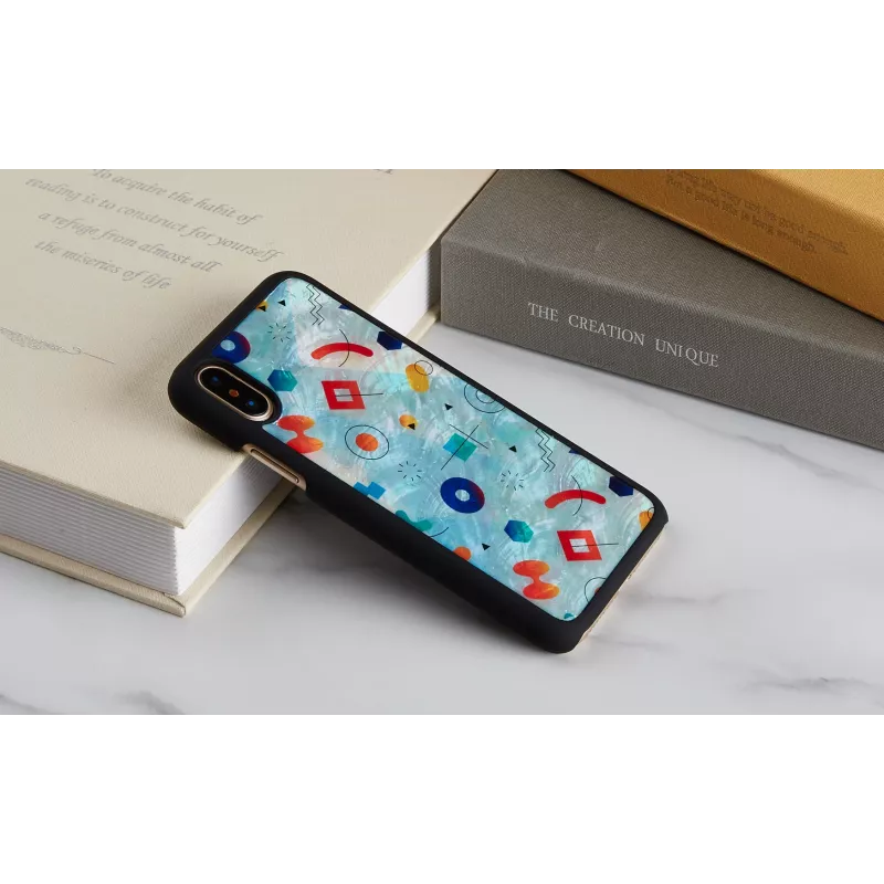 Smartphone case iKins for iPhone XS / XS Max black rock design, protective back cover