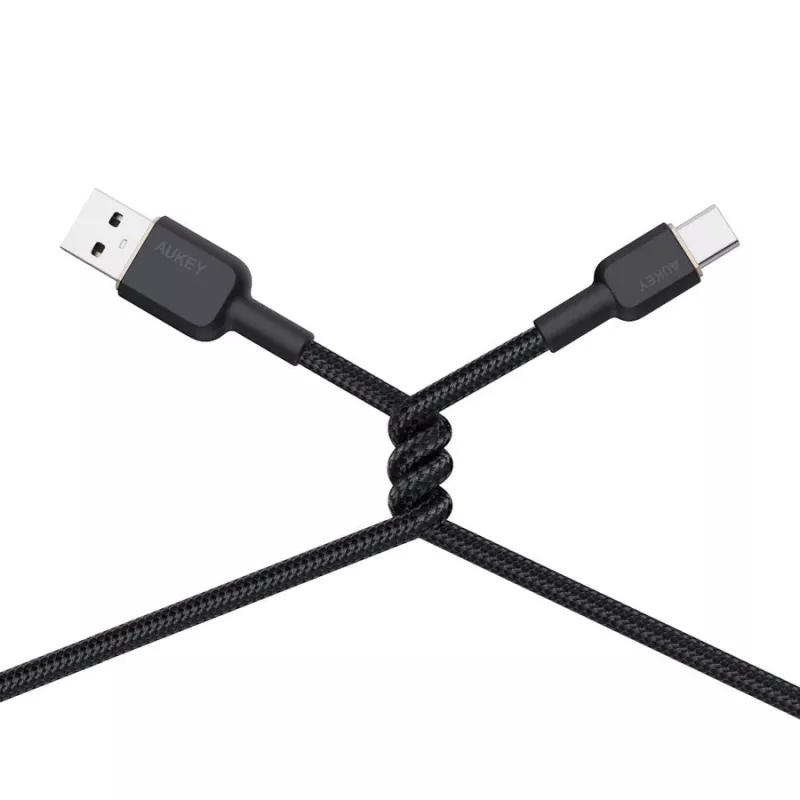 USB A to USB C cable Aukey CB-NAC1, 1 m, braided nylon, USB PD 60W, USB 2.0