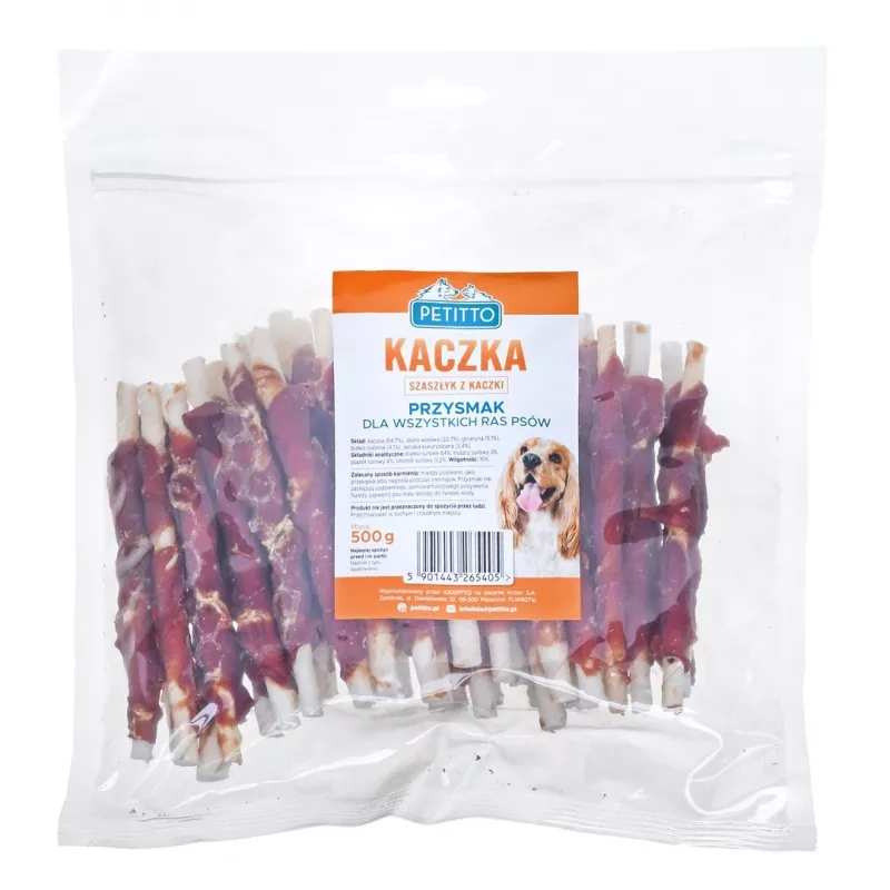 PETITTO Duck kebab dog treat, 500 g