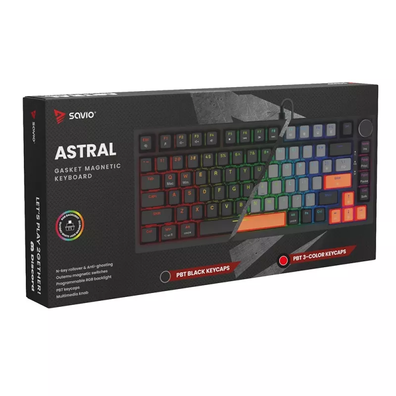 Savio ASTRAL BLACK JADE 3 COLOURS keyboard Gaming USB QWERTY US International