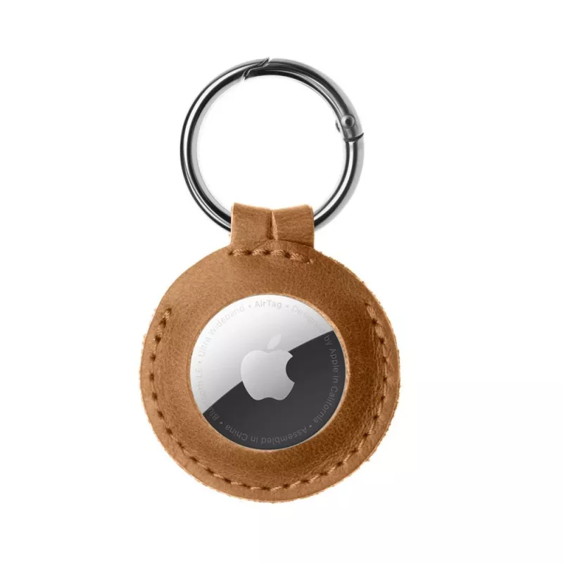 Case for AirTag FIXED FIXWAT-C2-BRW genuine cowhide brown — protective leather holder for Apple AirTag